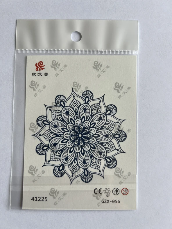 Mandala Minimal 11x8 cm Yarı Kalıcı Geçici Dövme Yapıştırma Dövme ürün görseli 1