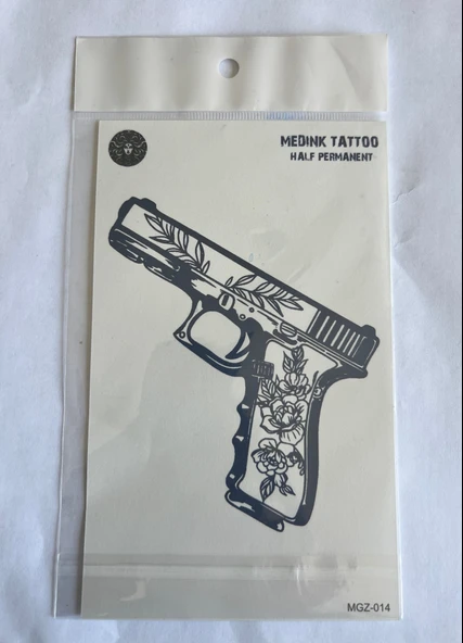 Silah 18x11 cm Yarı Kalıcı Hayalet Geçici Dövme Yapıştırma Dövme ürün görseli 1
