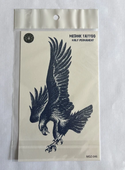 Kartal 18x11 cm Yarı Kalıcı Hayalet Geçici Dövme Yapıştırma Dövme ürün görseli 1