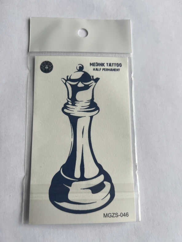 Kale Satranç 11x8 cm Yarı Kalıcı Geçici Dövme Yapıştırma Dövme ürün görseli 1