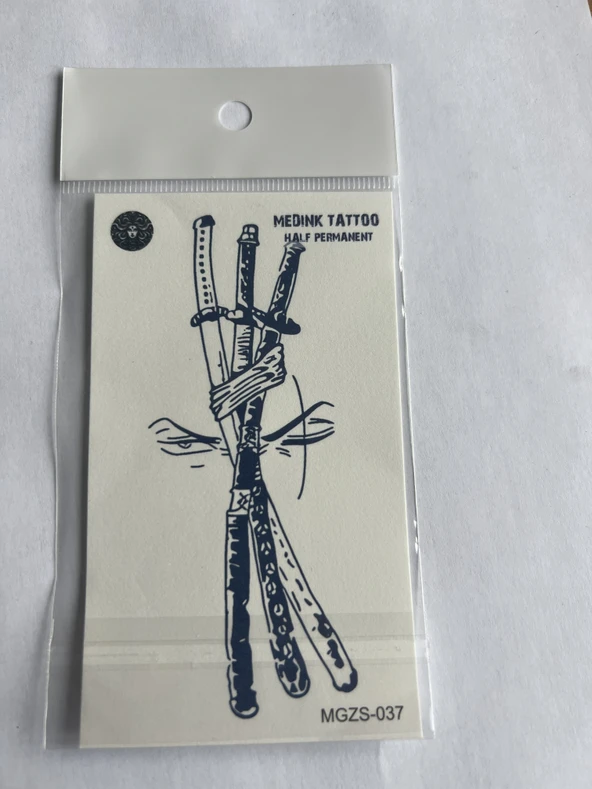 Kılıçlar 11x8 cm Yarı Kalıcı Geçici Dövme Yapıştırma Dövme ürün görseli 1