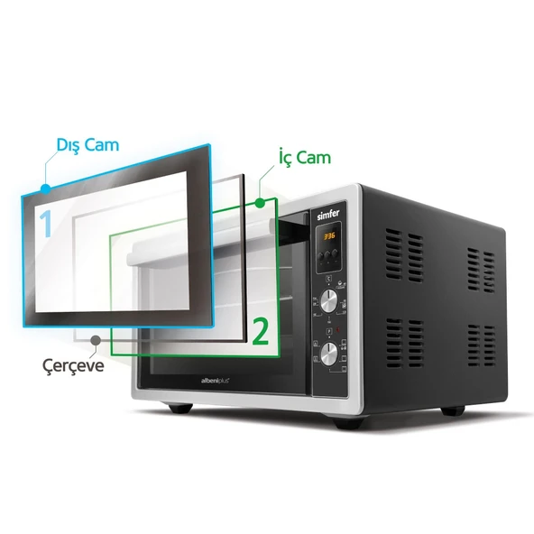 Simfer 7033 Inox 70 lt Turbo Midi Fırın - 4