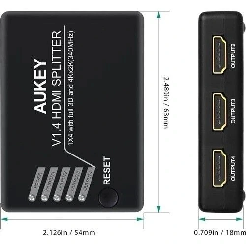 Daytona Aukey Ha-h02 4'lü Hdmı Çoklayıcı,fhd 4k/3d - 4