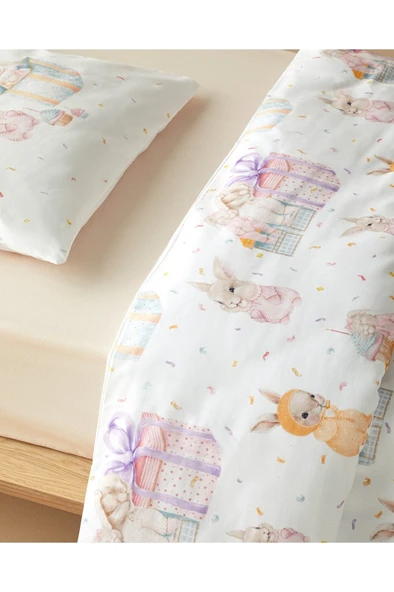 English Home Pretty Bunny Pamuklu Bebe Nevresim Takımı Pudra - 3