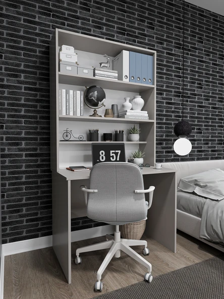 Asra Trend %100 MDFLAM Raflı Çalışma Masası Bilgisayar Ofis Ders Masası ÇM-03 - Resim 8