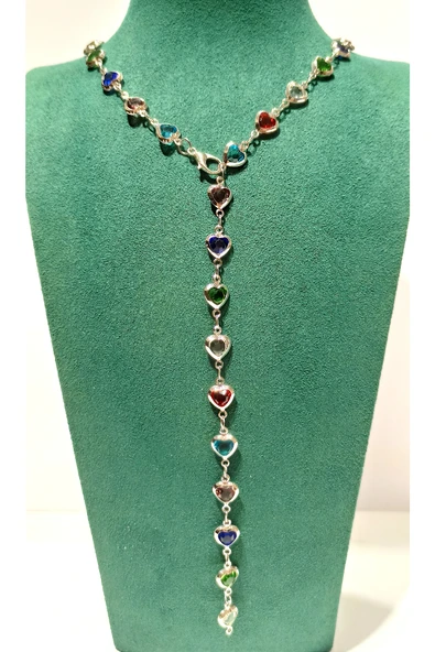 Monalisa Home  Lüks Figürlü Gösterişli Renkli Taşlı Y Kolye ürün görseli 1