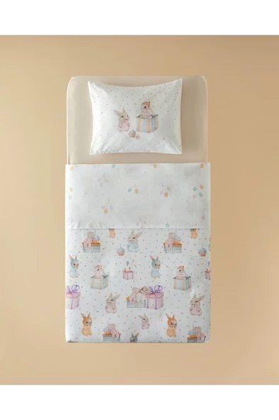 English Home Pretty Bunny Pamuklu Bebe Nevresim Takımı Pudra