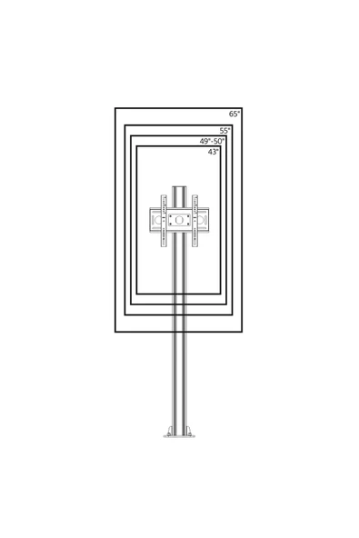 Cletech Yere Sabit Montajlı LCD TV / Monitör Standı Sehpası 32"-65" - 5
