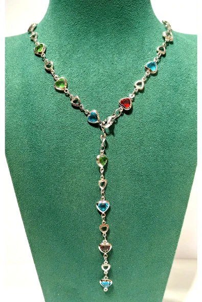 Monalisa Home  Lüks Figürlü Gösterişli Renkli Taşlı Y Kolye ürün görseli 1