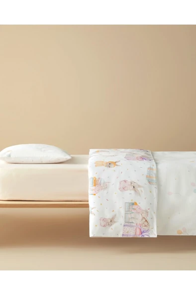 English Home Pretty Bunny Pamuklu Bebe Nevresim Takımı Pudra - 4