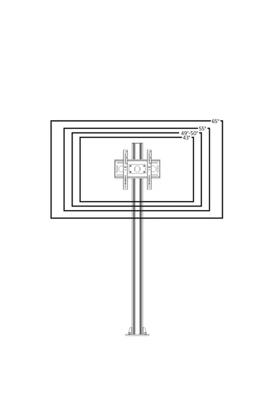 Cletech Yere Sabit Montajlı LCD TV / Monitör Standı Sehpası 32"-65" - 4