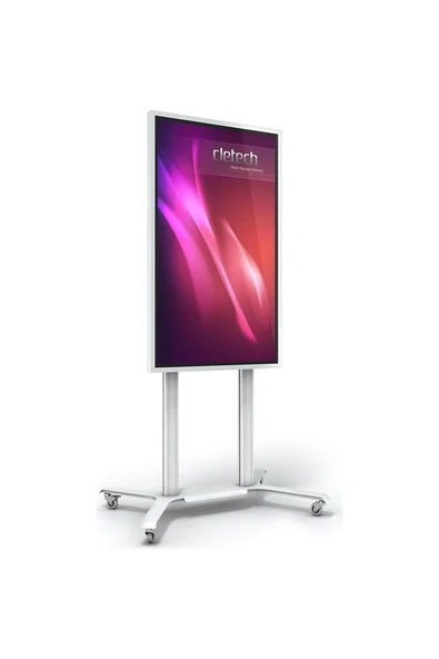 Cletech Tekerlekli Döner TV / Monitör / Akıllı Tahta Standı Sehpası 55"-75" Flip - 3