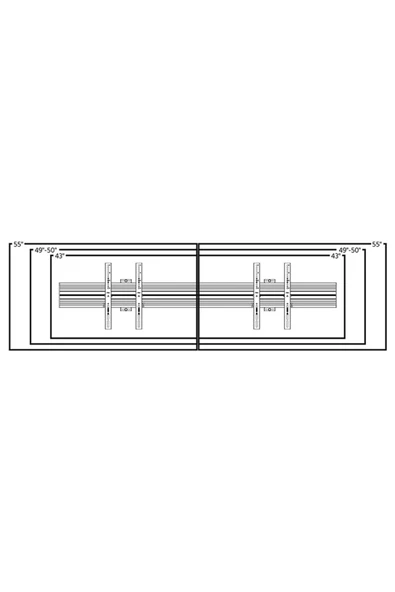 Cletech 2x1 LCD Monitör / Tv Menuboard Duvar Askı Aparatı (40"-55" Arası) - 4