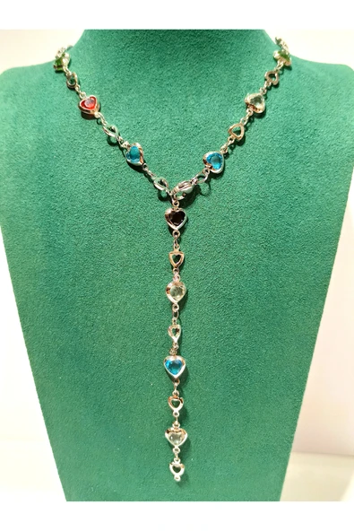 Monalisa Home  Lüks Figürlü Gösterişli Renkli Taşlı Y Kolye ürün görseli 1