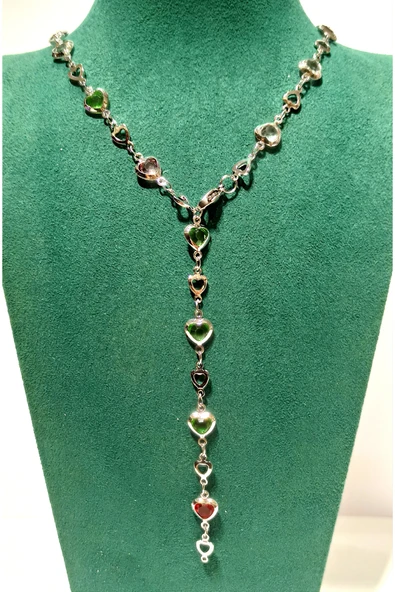 Monalisa Home  Lüks Figürlü Gösterişli Renkli Taşlı Y Kolye ürün görseli 1