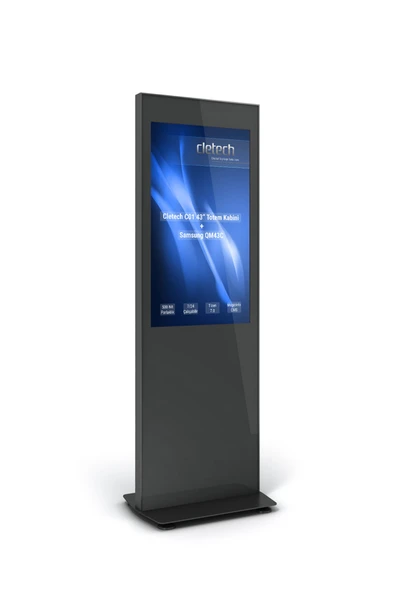 Cletech C01 43" Totem Kabini + Samsung QM43C 43" Signage Monitör