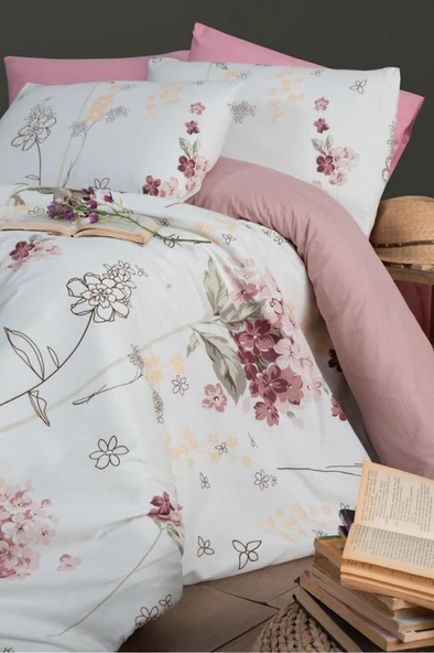 Lastikli Çarşaflı Çift Kişilik Nevresim Takımı Viola - 2