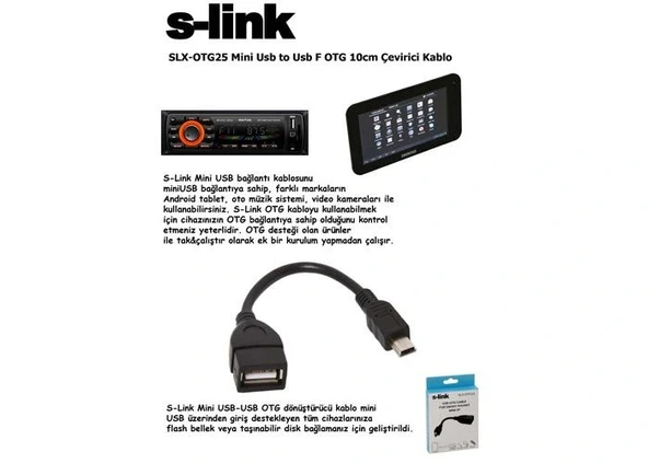 S-lınk Sl-taotg25m Mini Usb Dişi=>usb Erkek Otg - 2