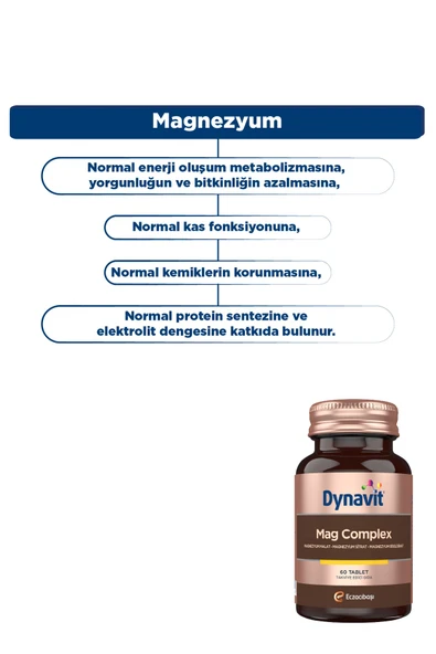 Dynavit Mag Complex 200mg Magnezyum Kompleks 3lü Form (Malat-Sitrat-Bisglisinat) 60 Tab - 5