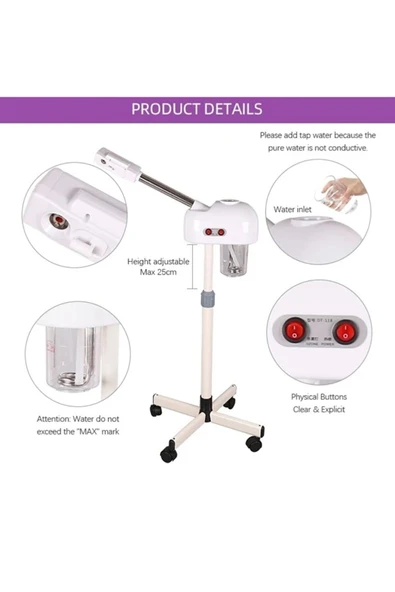 mr infinity Vapazon Ozonlu Sıcak Buhar Makinası Ayaklı Dokunmatik Ekran ürün görseli 1