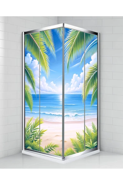 RENKLİ HOBBY Banyo Duşakabin Kaplama Folyo Sticker - Giydirme - Kendinden Yapışkanlı