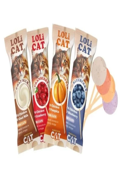 EuroGold Cat Lolicat Kediler Için Karışık Lezzetli Lolipop 4'lü ürün görseli 1