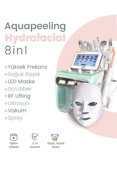 hydrafacial Led Maskeli & Yüksek Frekanslı Hydrafacial 8in1 - Resim 3