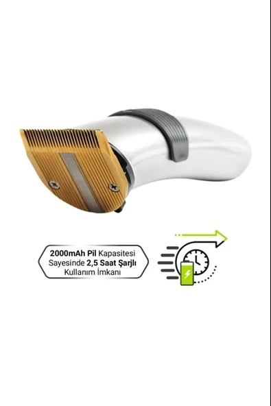 pilelistore 609 Profesyonel Şarjlı Saç Sakal Kesme Tıraş Makinesi Erkek Tıraş Makine Seti - 2