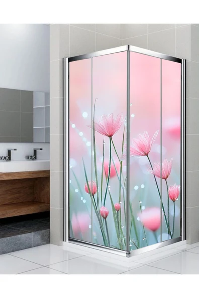 RENKLİ HOBBY Banyo Duşakabin Kaplama Folyo Sticker - DÜZ BEYAZ - Duşakabin Giydirme - Kendinden Yapışkanlı - 2