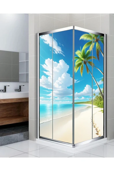 RENKLİ HOBBY Banyo Duşakabin Kaplama Folyo Sticker - Giydirme - Kendinden Yapışkanlı