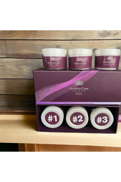 Moreno Care 4 aşamalı göz altı morluk protokolü uygulaması krem serum vitamin tam profesyonel ithal - 1