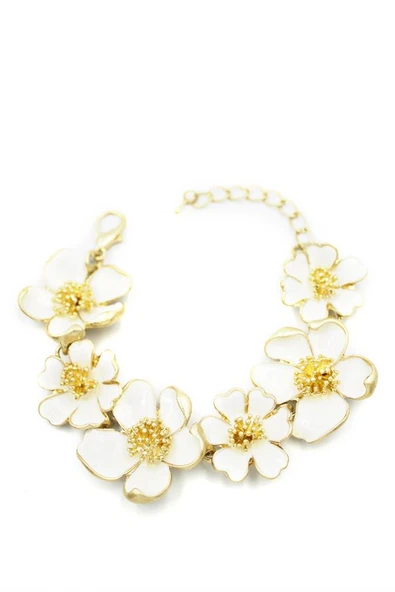 Mineli Çiçek Bileklik - Krem - Resim 2