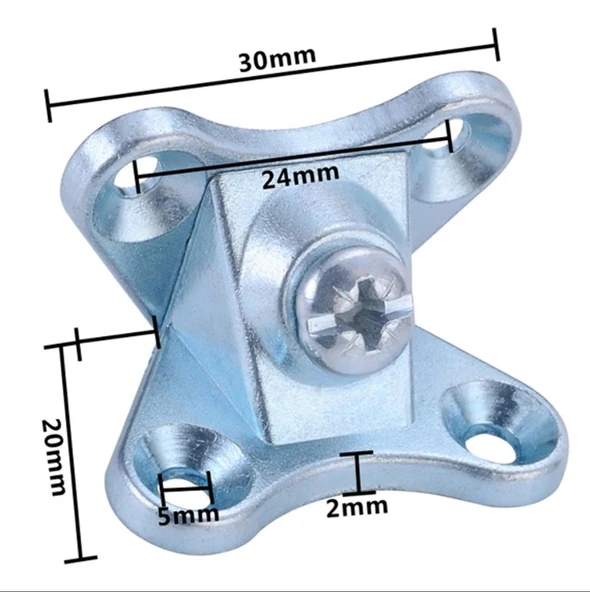 Açılı T Bağlantı Çektirme Zamak Çinko Köşe Birleştirme Kelebek (25 Adet) - Resim 2