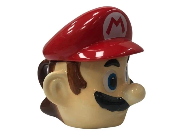 pilelistore Bıyıklı Adam Tasarımlı Seramik Kapaklı Kupa Bardak