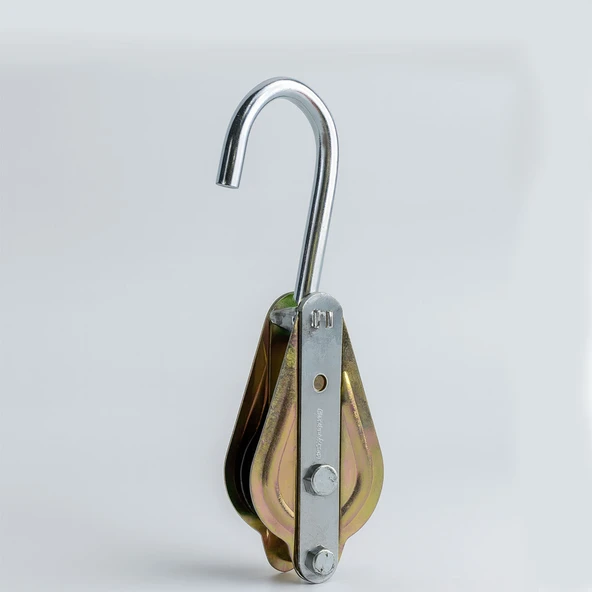 Metal İnşaat Makarası 75 mm Halat Kasnağı Vinç Taşıyıcı Aparat Dayanıklı Şantiye Tipi Kullanımı ürün görseli