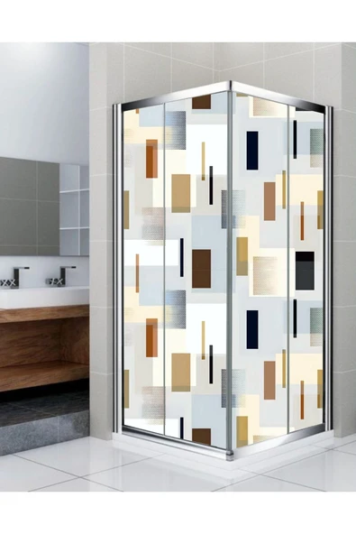 RENKLİ HOBBY Banyo Duşakabin Kaplama Folyo Sticker - Duşakabin Giydirme - Kendinden Yapışkanlı