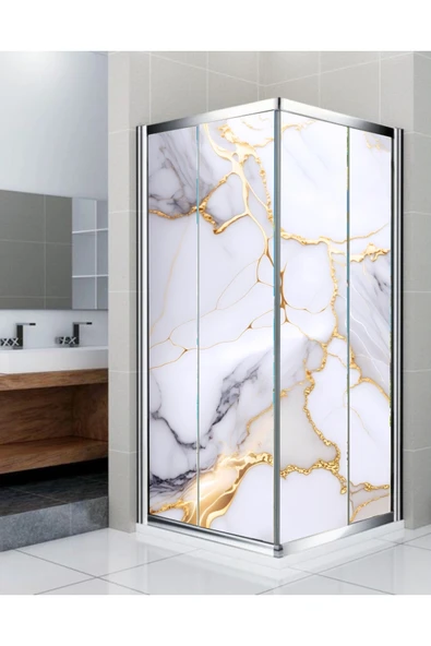 RENKLİ HOBBY Banyo Duşakabin Kaplama Folyo Sticker - Duşakabin Giydirme - Kendinden Yapışkanlı