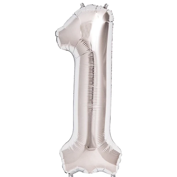 pilelistore 1 Rakam Folyo Balon Gümüş  40 inç