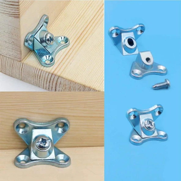 Açılı T Bağlantı Çektirme Zamak Çinko Köşe Birleştirme Kelebek (25 Adet) - Resim 5