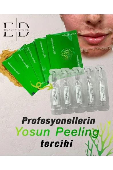 ED BEAUTY STORE Yosun Peeling Yüz Peelingi Cilt Bakımı Yosun Maskesi Cilt Soyucu Leke Akne Sivilce 5 Kullanımlık - 1