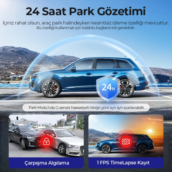 Azdome S58 4K 3 Kameralı 4G LTE Canlı Takip SOS Butonlu Araç Kamerası - 8