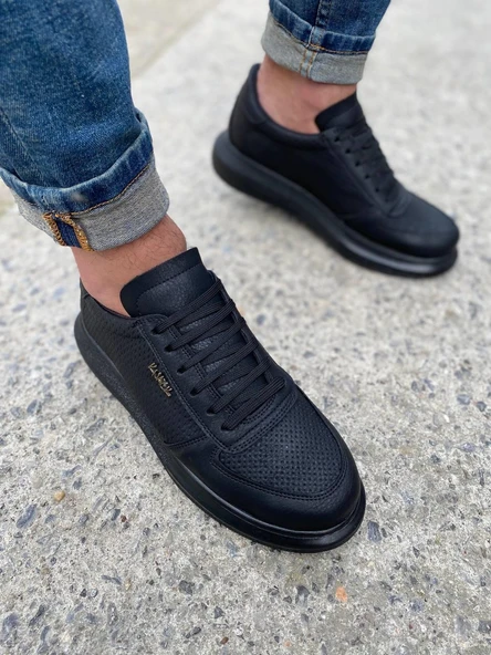 Knack Yüksek Taban Günlük Ayakkabı 042 Siyah (Siyah Taban) - 2