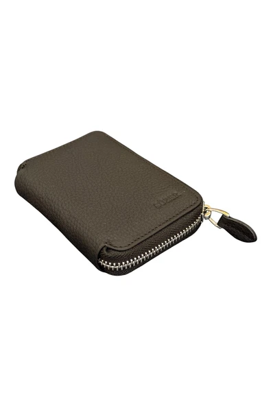 Siyah Hakiki Deri Fermuarlı Mini Boy Unisex Spor Cüzdan - 3035-Siyah ürün görseli