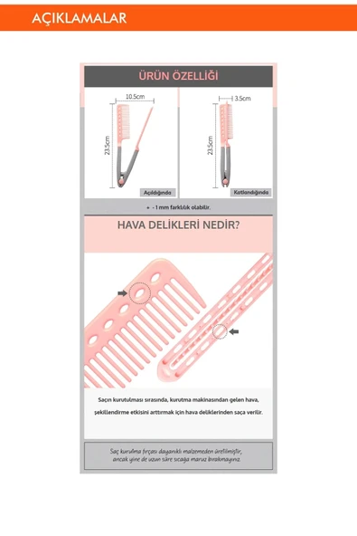 pilelistore Saçlara Kolay Şekil Veren Saç Kurutma Fırçası APIEU Easy Hair Dry Brush - 3