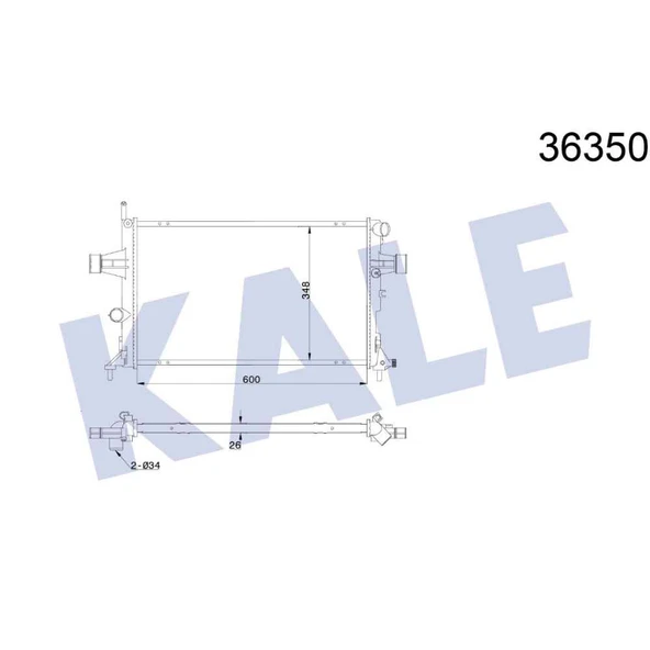 RADYATÖR SU ASTRA G / ZAFIRA A Z14XE-Z16XE-X16XEL-X18XE-Z22SE M-T 26mm BRAZING ürün görseli