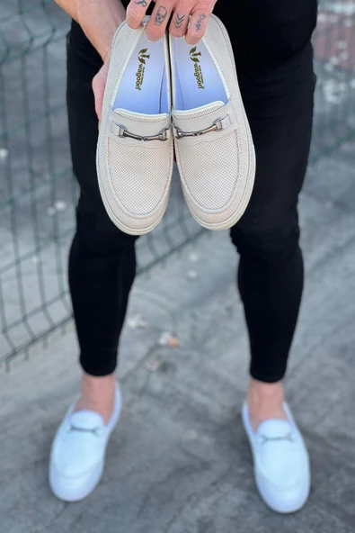 Wagoon WG060 Bej Triko Babet Erkek Casual Ayakkabı - 4