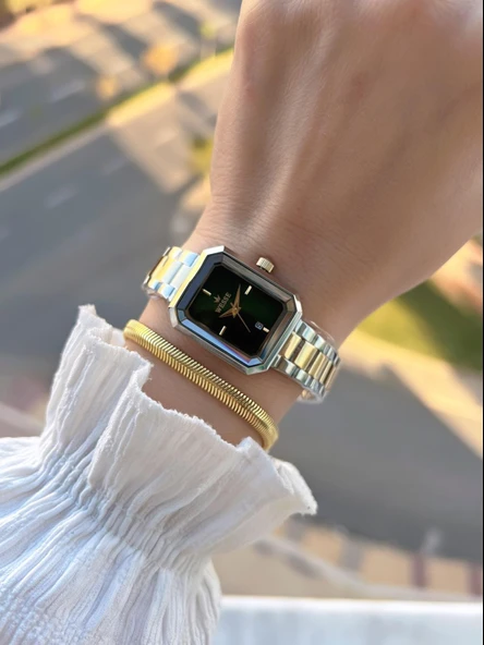 Wesse 2 Yıl Garantili Çelik Kordon 3 Atm Suya Dayanıklı Kadın Kol Saati+Bileklik BYW.115402.3 - Resim 2