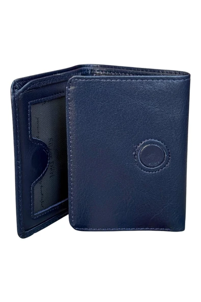 Lacivert Mıknatıslı Üçe Katlanır Model Hakiki Deri Spor Erkek Cüzdan - 3018-Lacivert ürün görseli