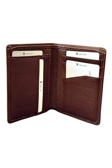 Kahverengi Mini Boy Dikey Model İnce Erkek Cüzdan - 3040-Kahve ürün görseli