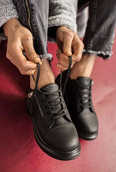 Knack Yüksek Taban Günlük Ayakkabı 555 Siyah (Siyah Taban) - 6